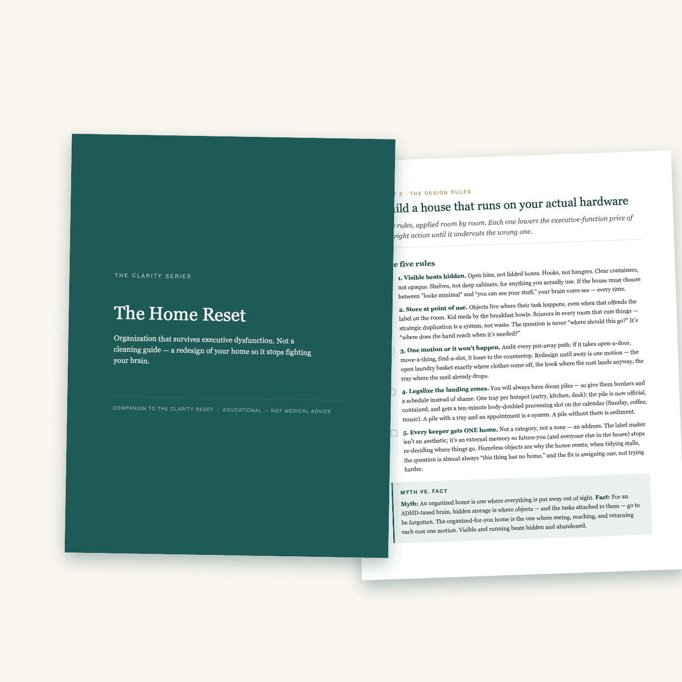 The Home Reset — cover and inside pages